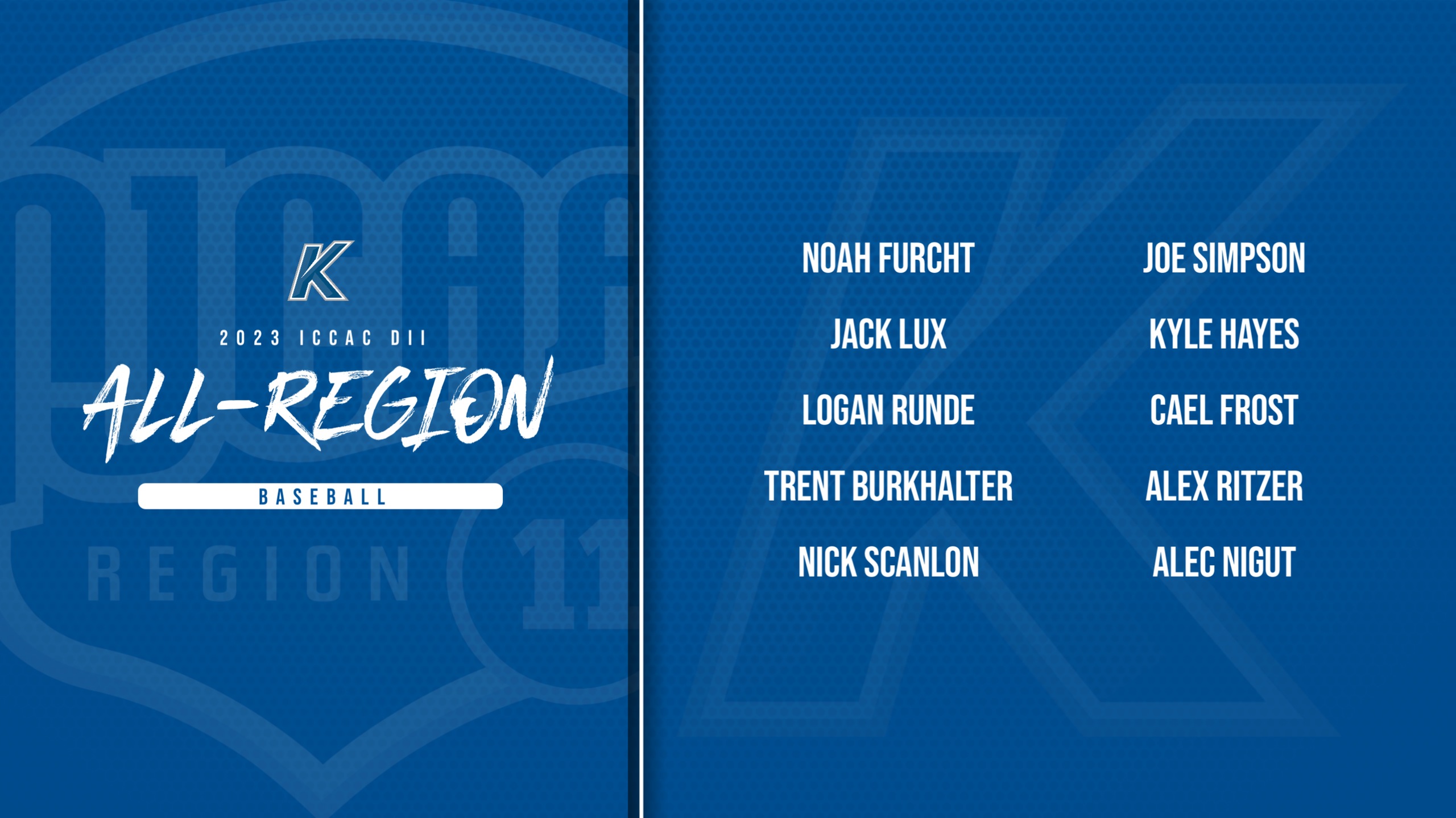 ICCAC Division II Baseball Promotes All-Region Teams
