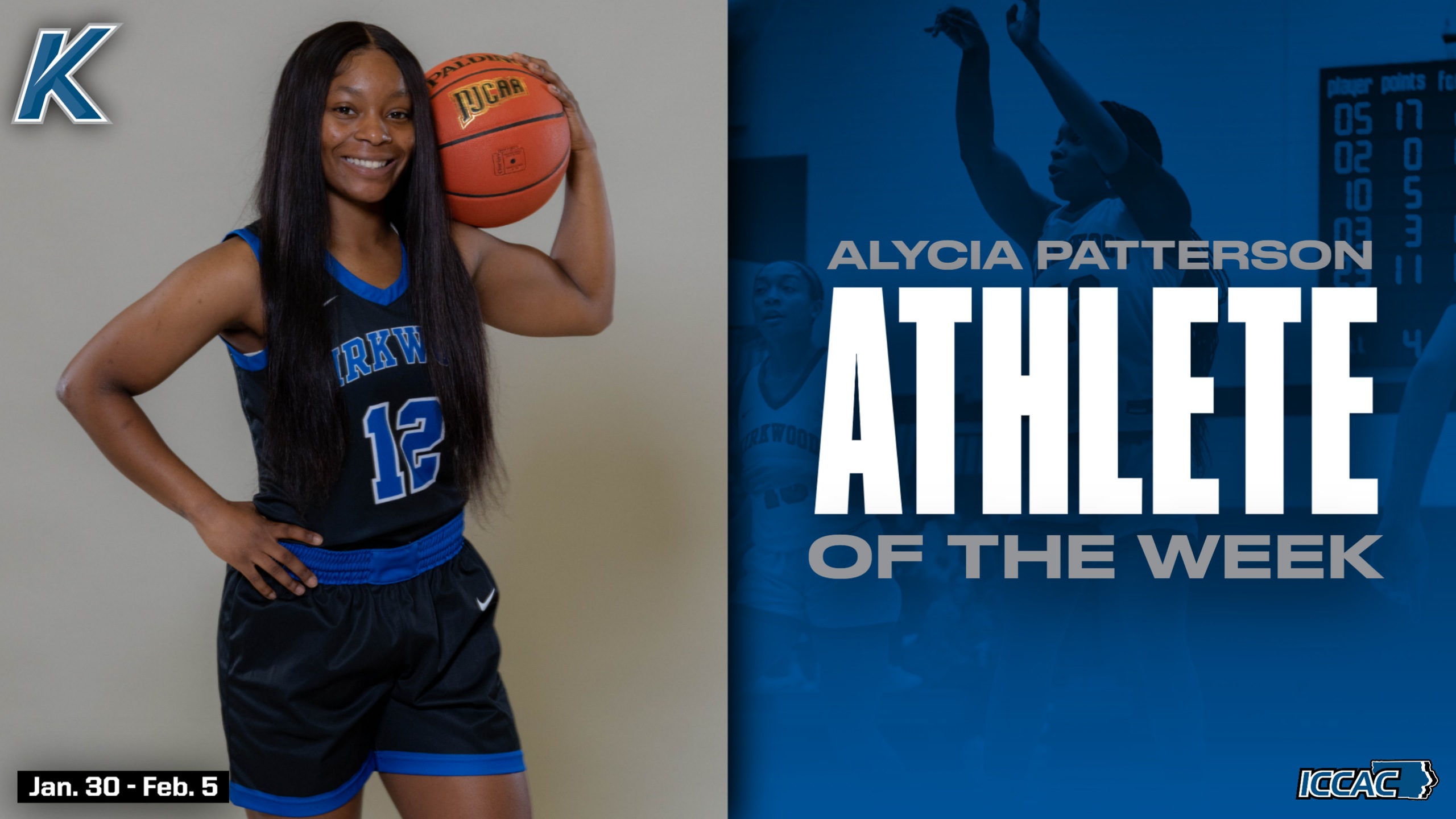Patterson Named ICCAC Athlete of the Week | January 30-February 5