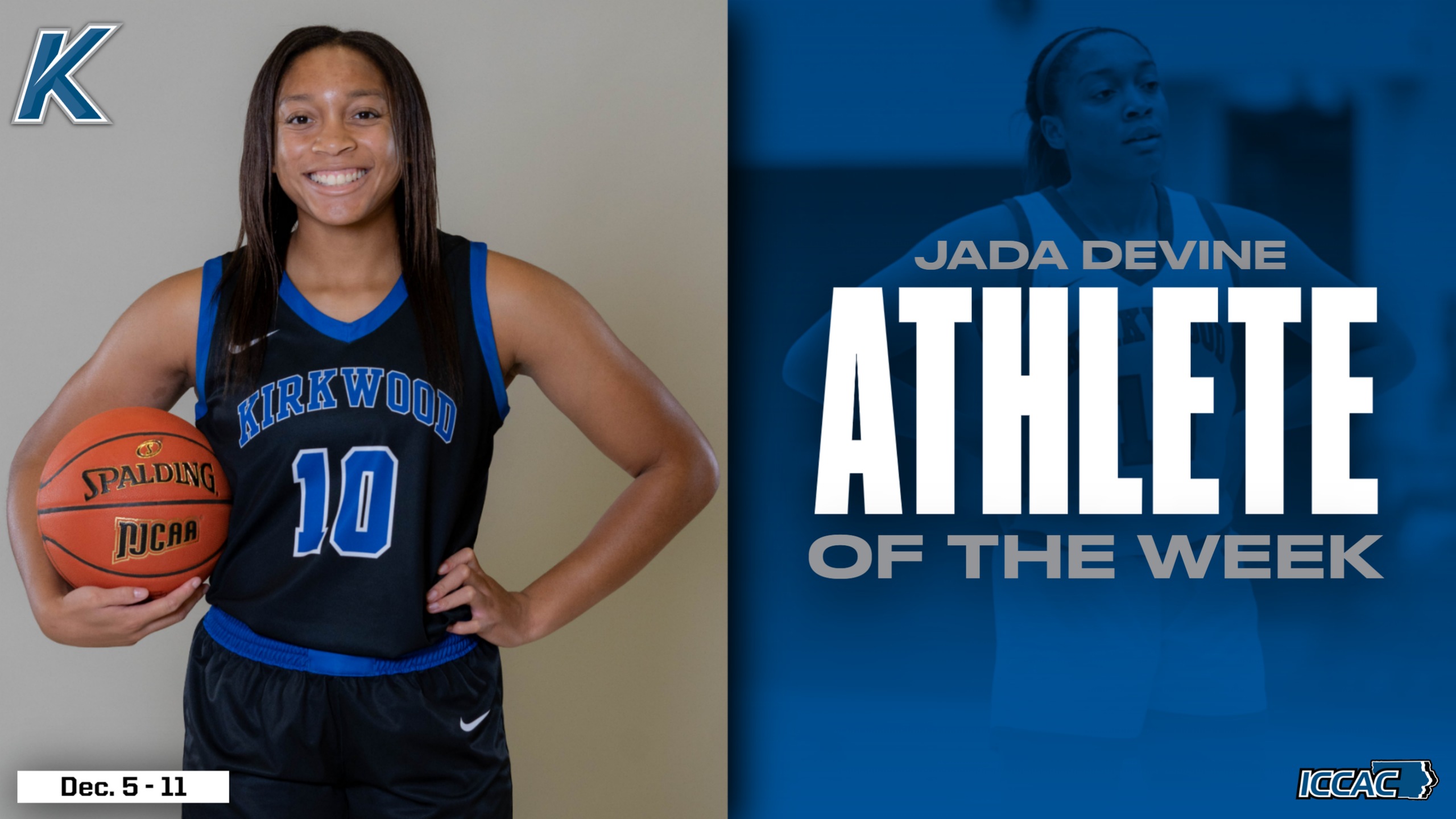 Jada Devine Named ICCAC Athlete of the Week | December 5-11